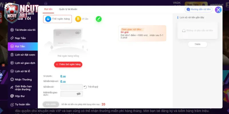 Hướng dẫn rút tiền VN86